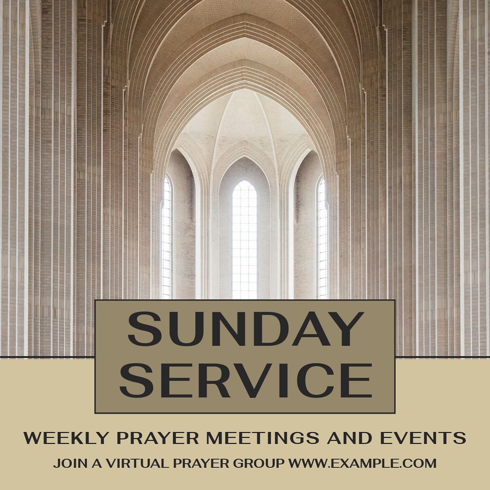 Sunday Service   Instagram post template, editable text