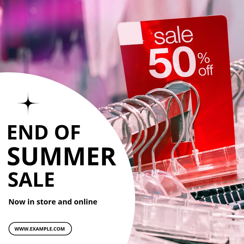 Summer sale Instagram post template, editable text