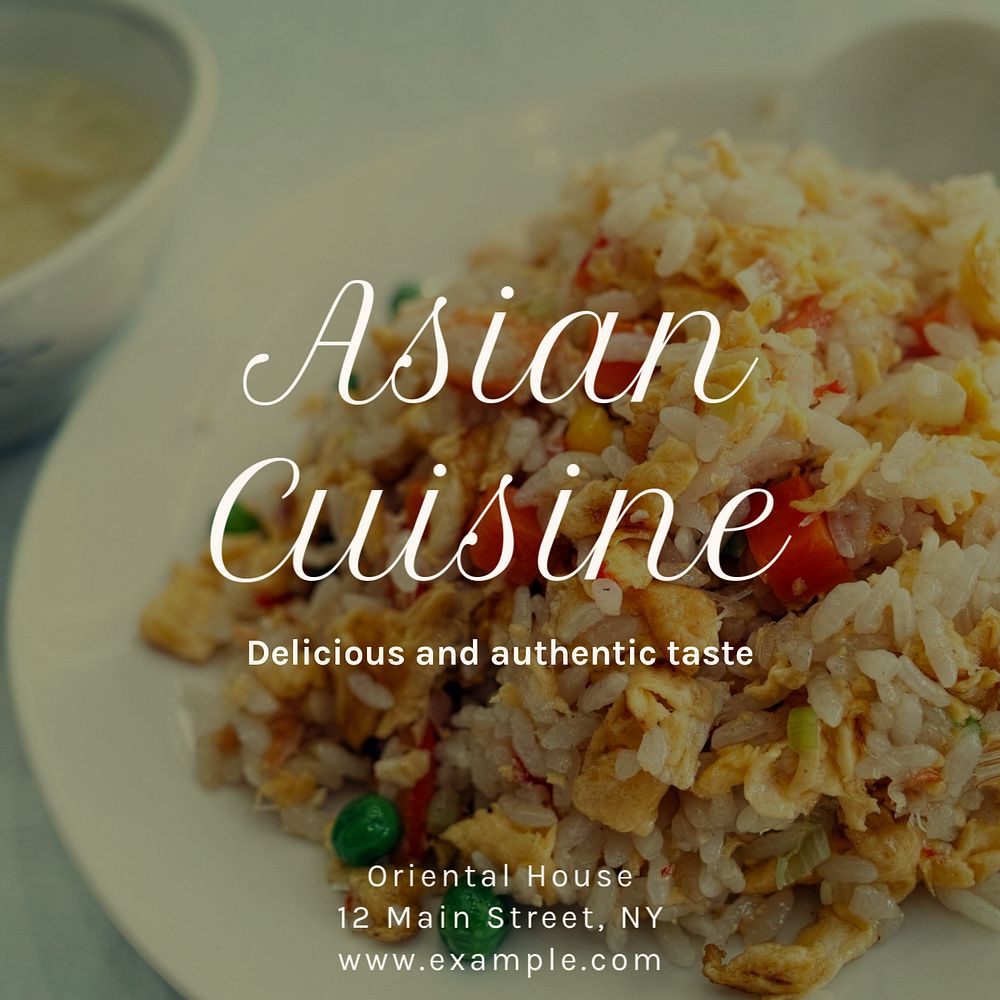 Asian cuisine Instagram post template, editable text