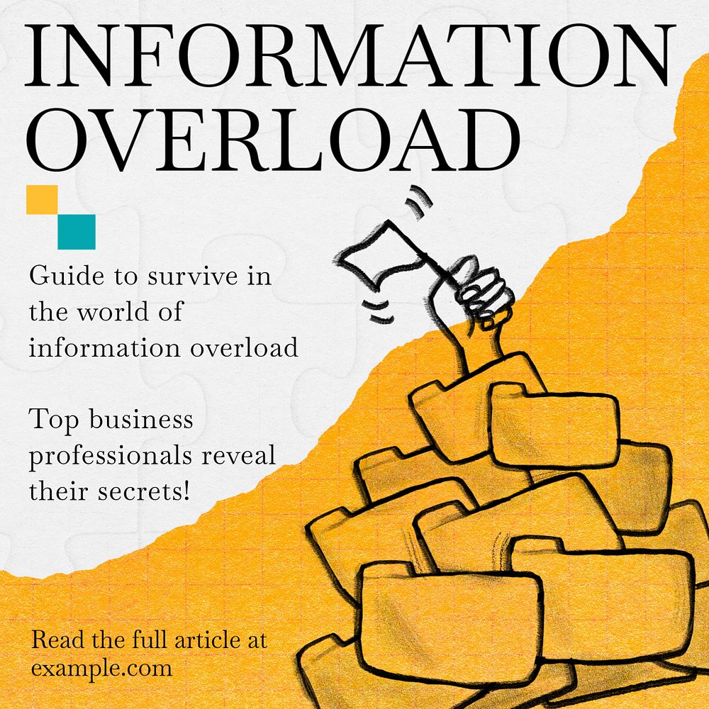 Information overload Instagram post template