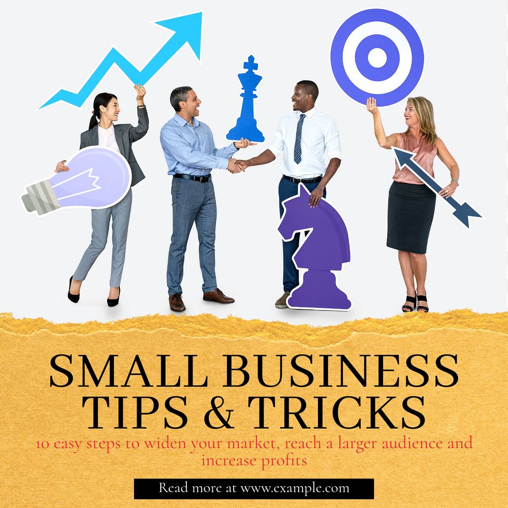 Small business tips Instagram post template, editable text