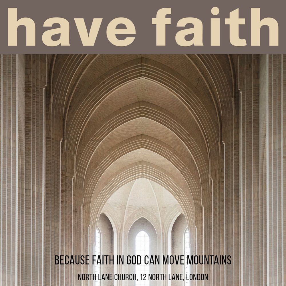 Religious faith Instagram post template, editable text