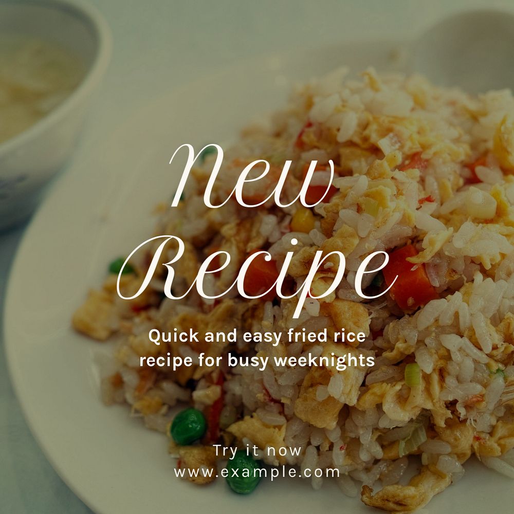 New recipe Instagram post template, editable text