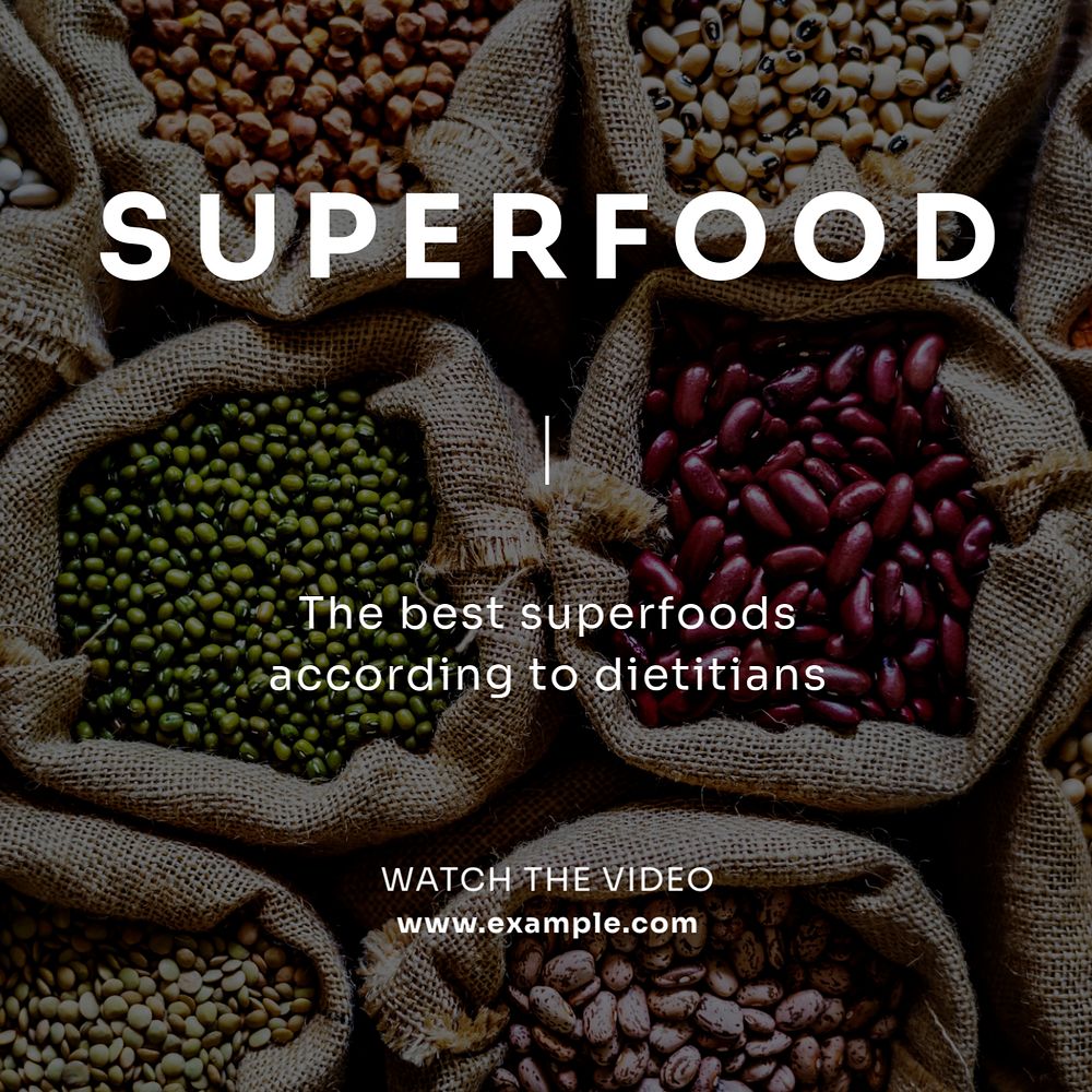 Superfood Instagram post template, editable text