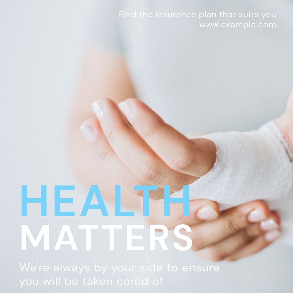 Insurance ads Instagram post template, editable text