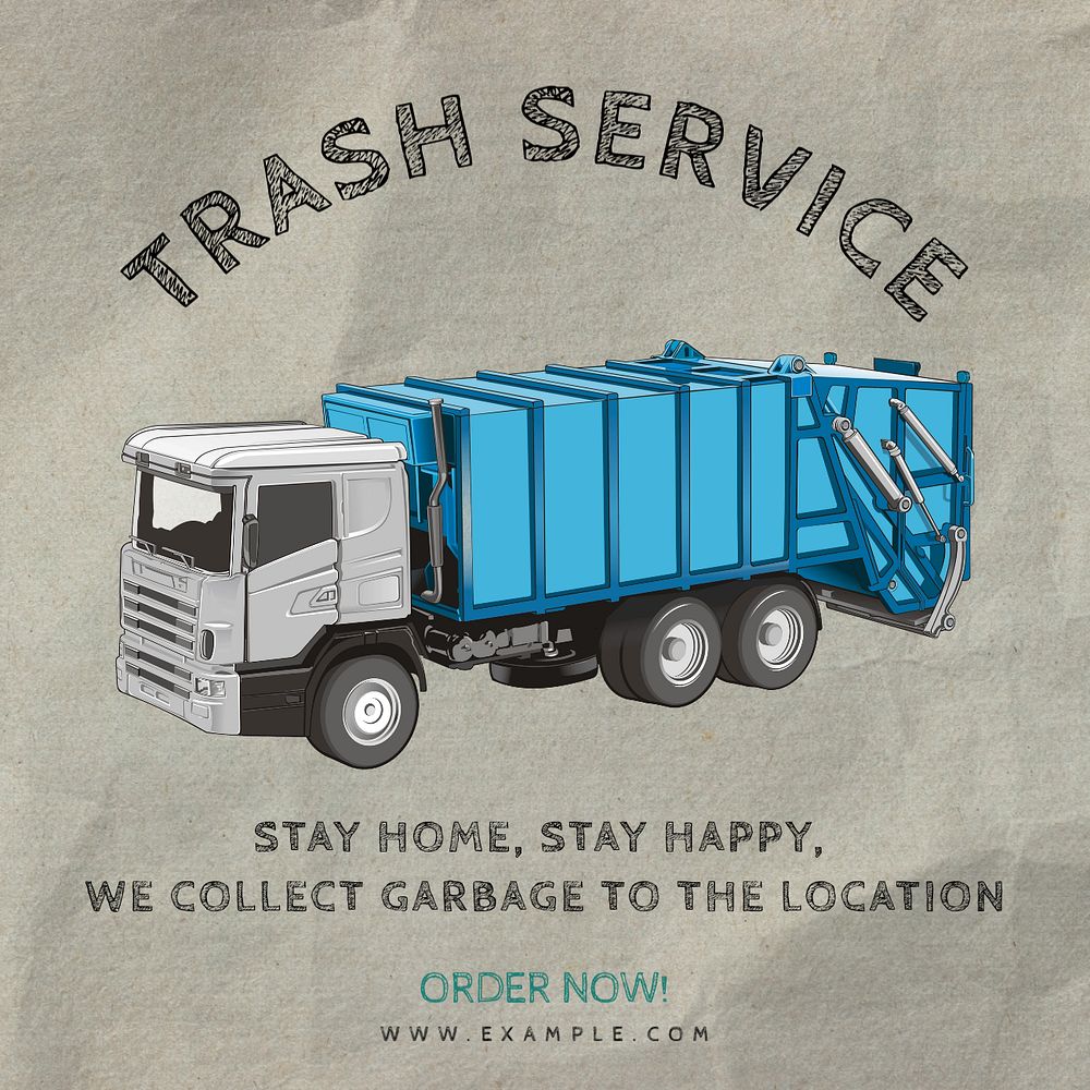 Delivery service Instagram post template, editable text