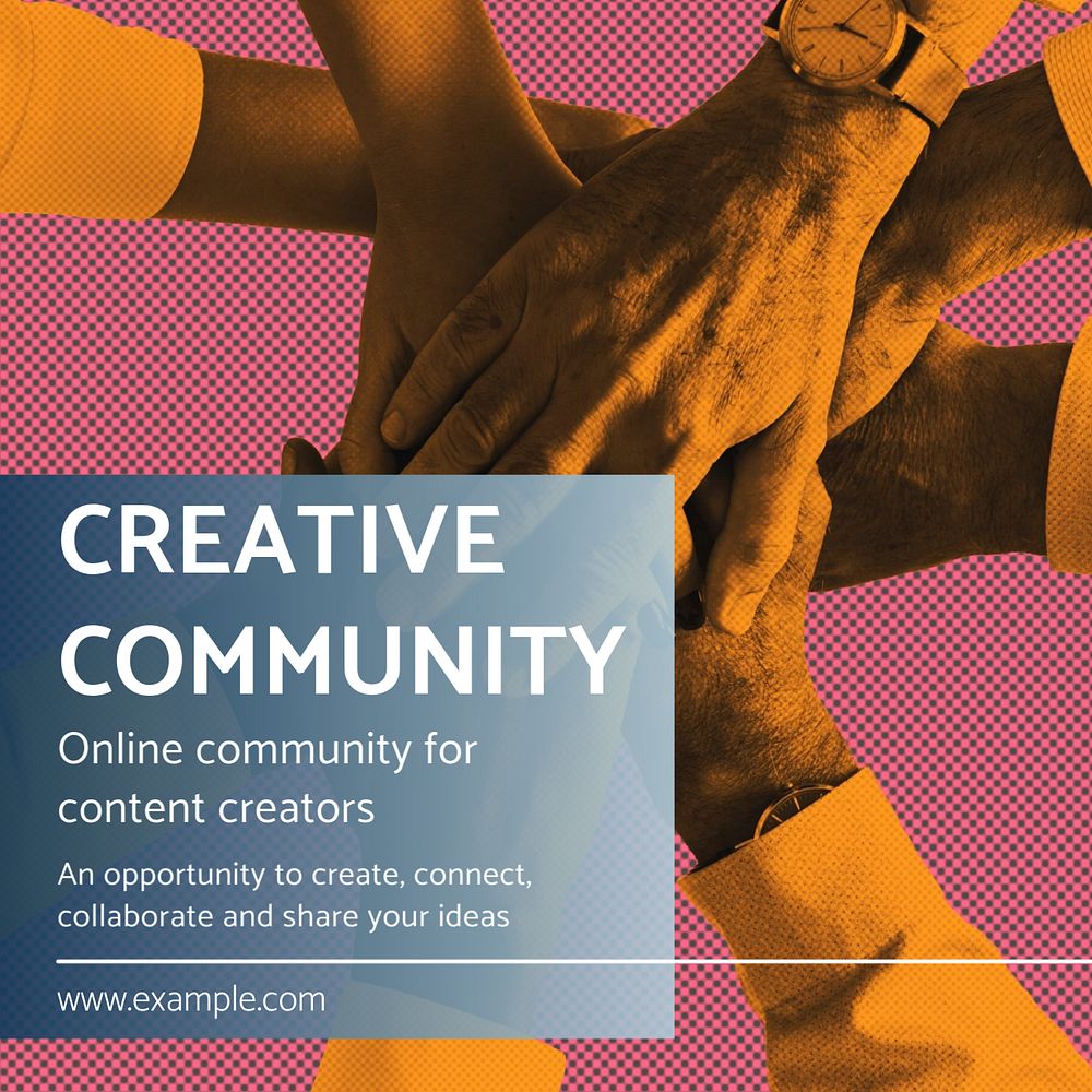 Creative community Instagram post template, editable text