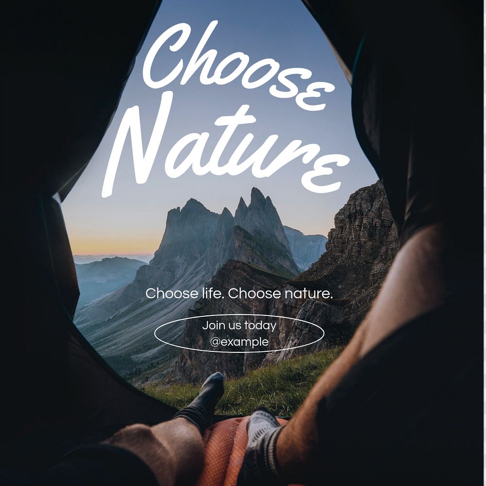 Choose nature Instagram post template, editable text