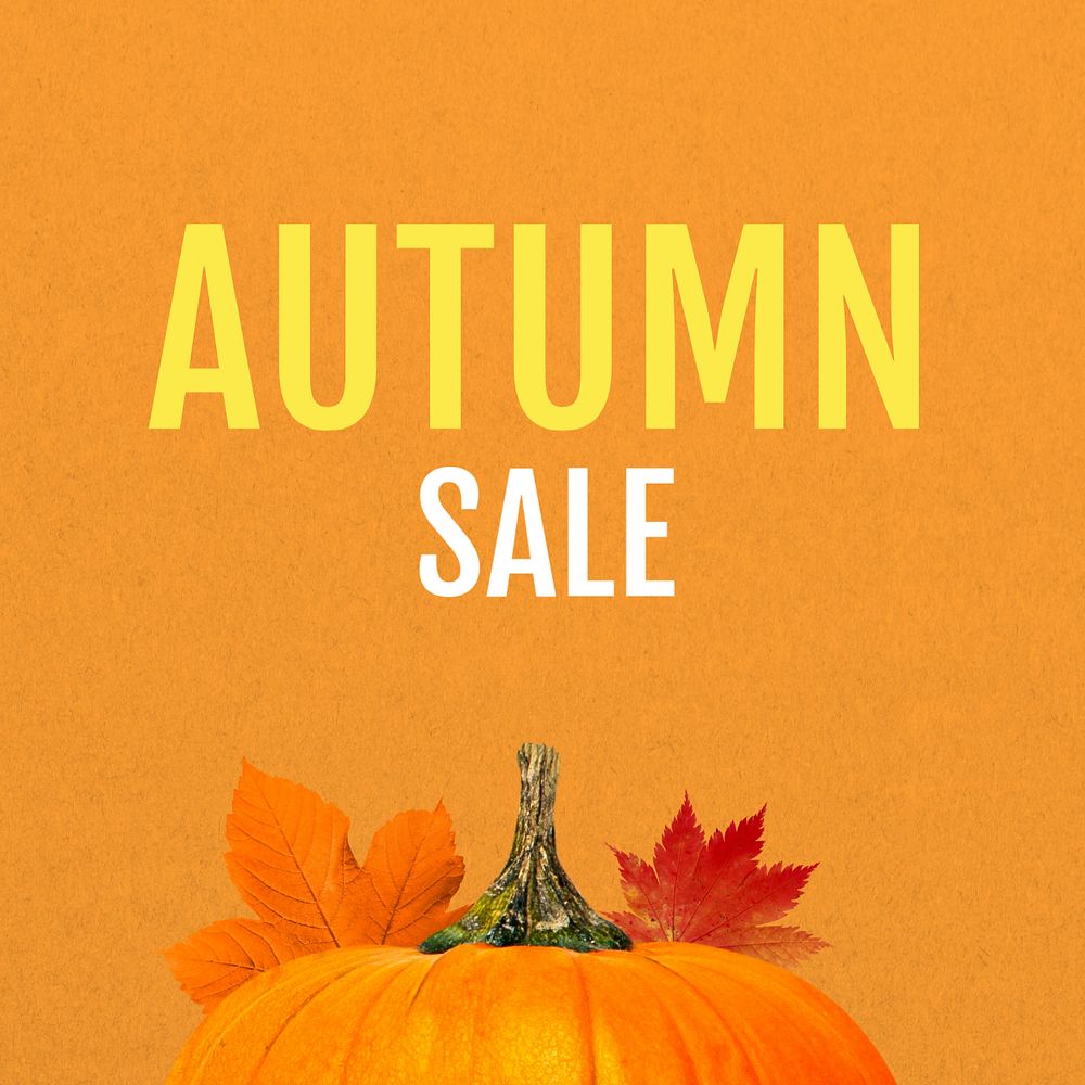 Autumn sale Instagram post template, editable text