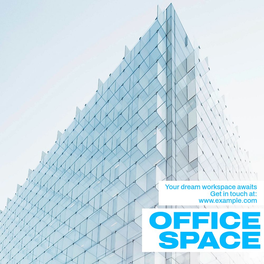 Office space Instagram post template, editable text