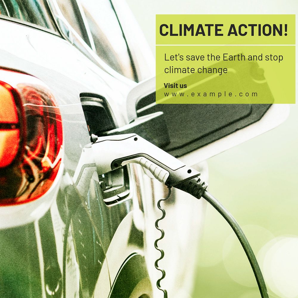 Climate action Instagram post template, editable text