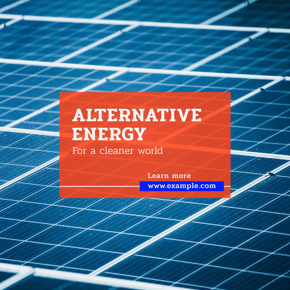 Alternative energy Instagram post template, editable text