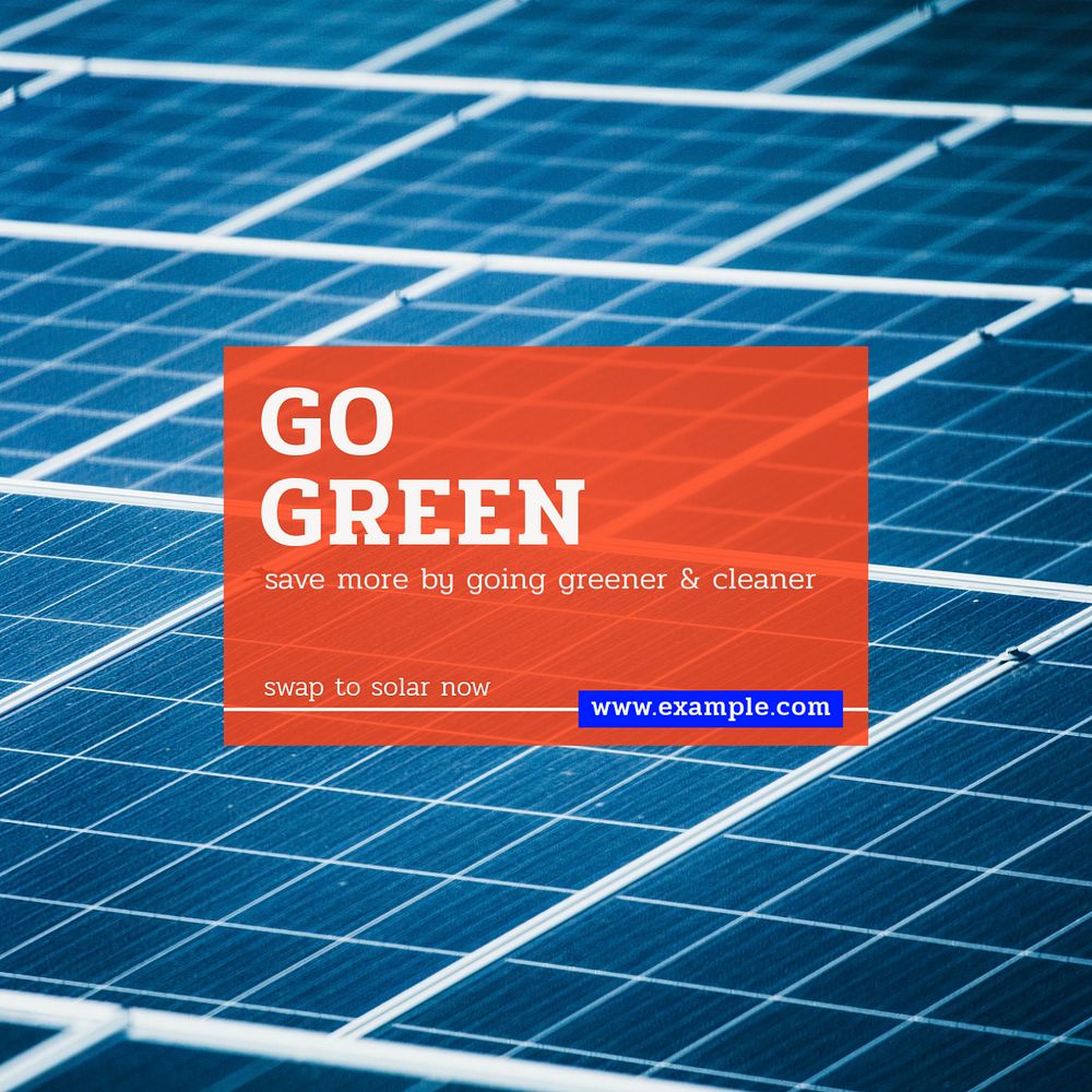 Go green Instagram post template, editable text