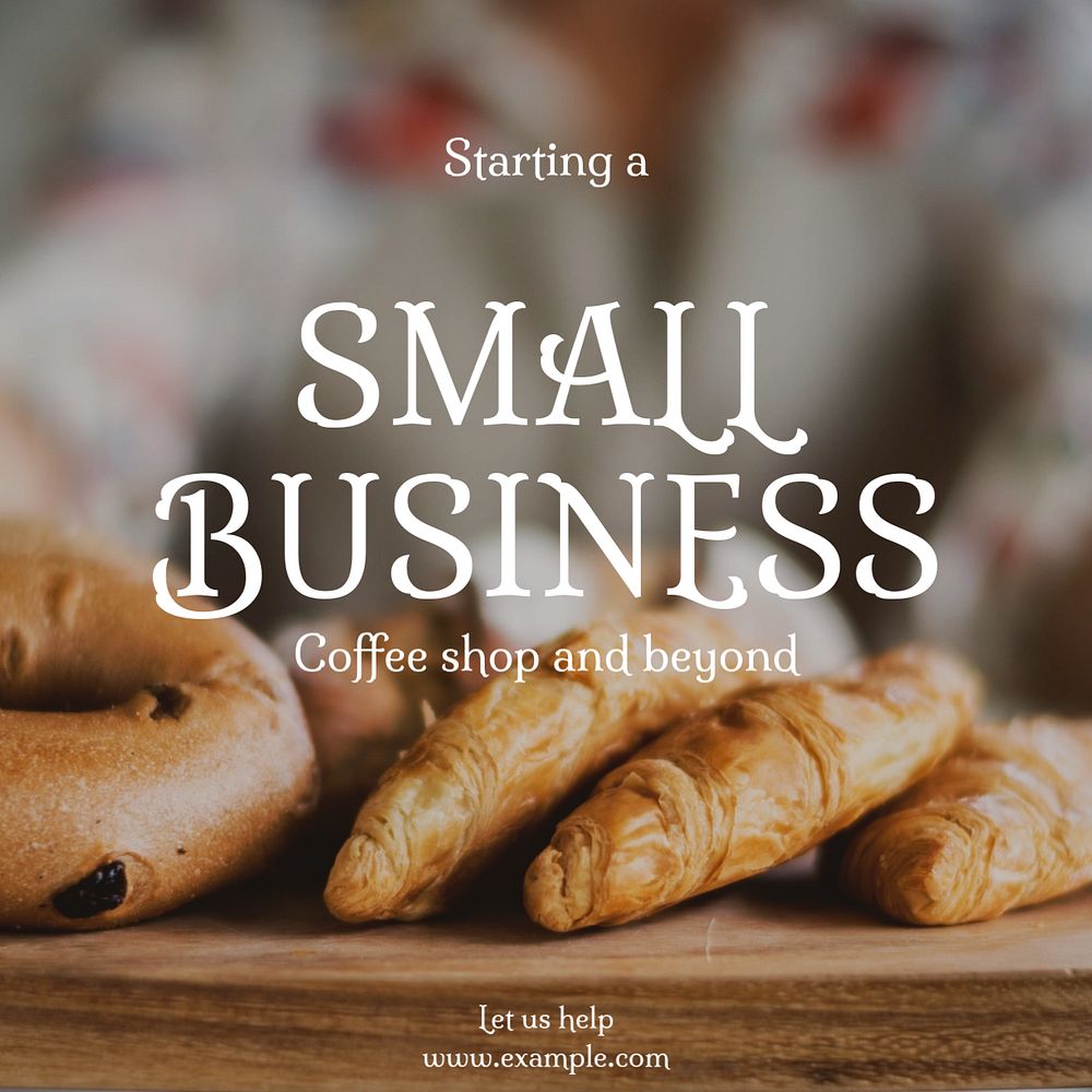 Starting small business Instagram post template, editable text