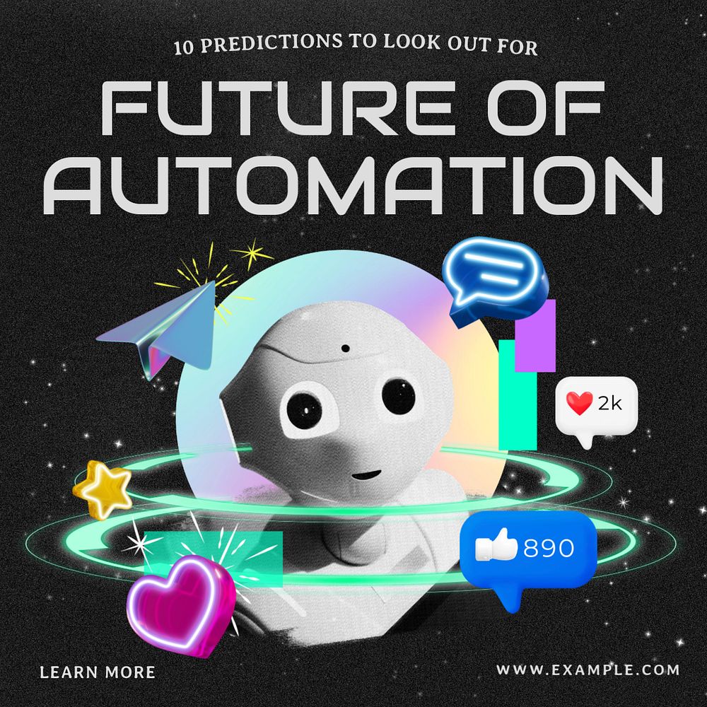 Future of automation Instagram post template, editable text