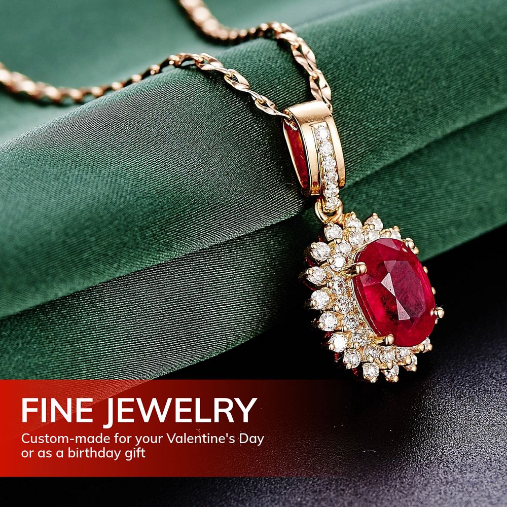 Fine jewelry Instagram post template, editable text