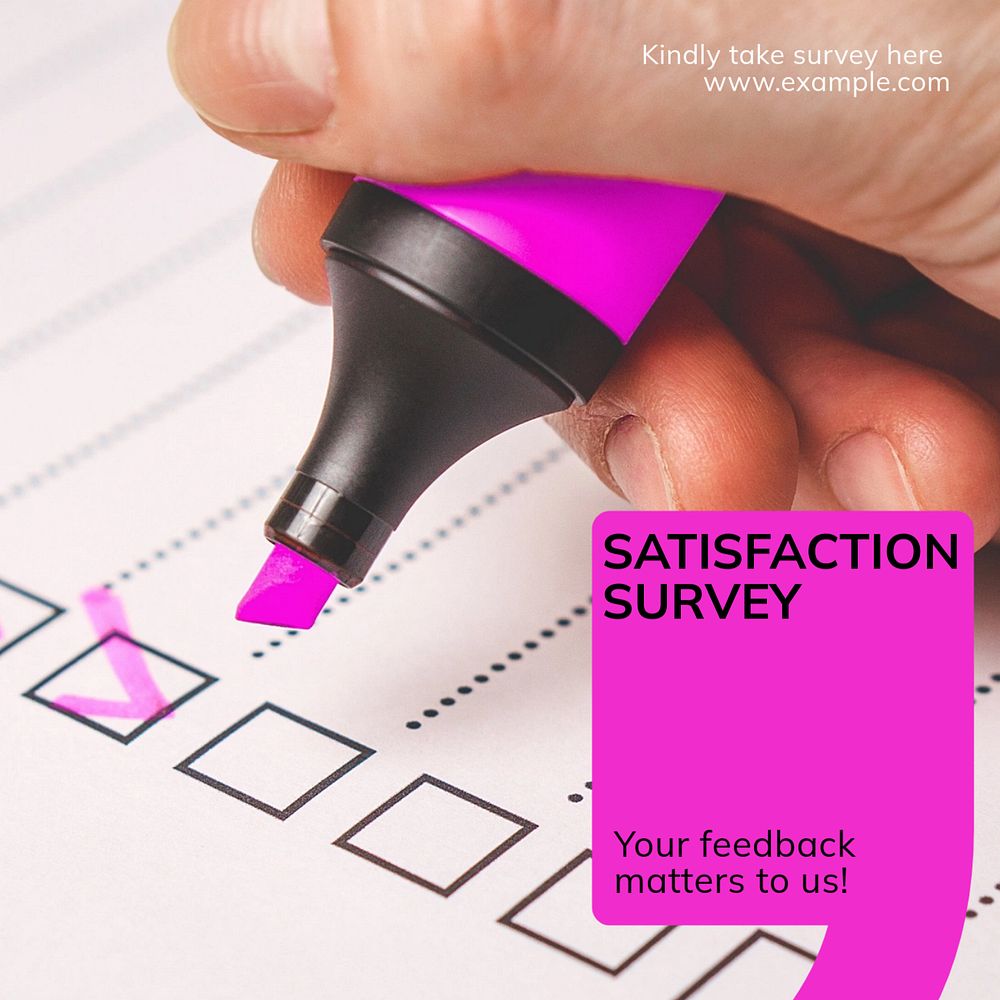 Customer feedback survey Instagram post template, editable text