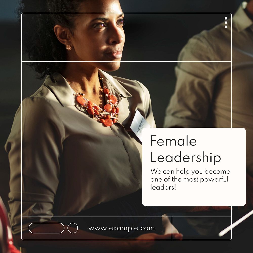 Female leadership Instagram post template, editable text