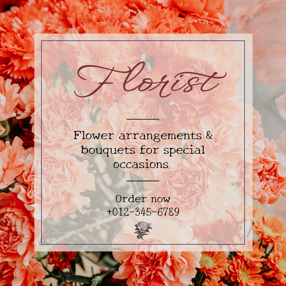 Florist Instagram post template, editable text