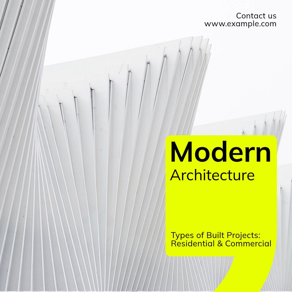 Modern architecture Instagram post template, editable text