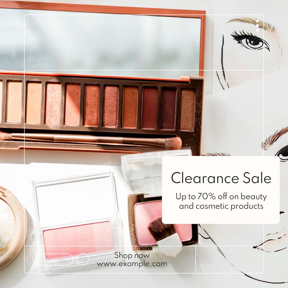 Clearance sale Instagram post template, editable text