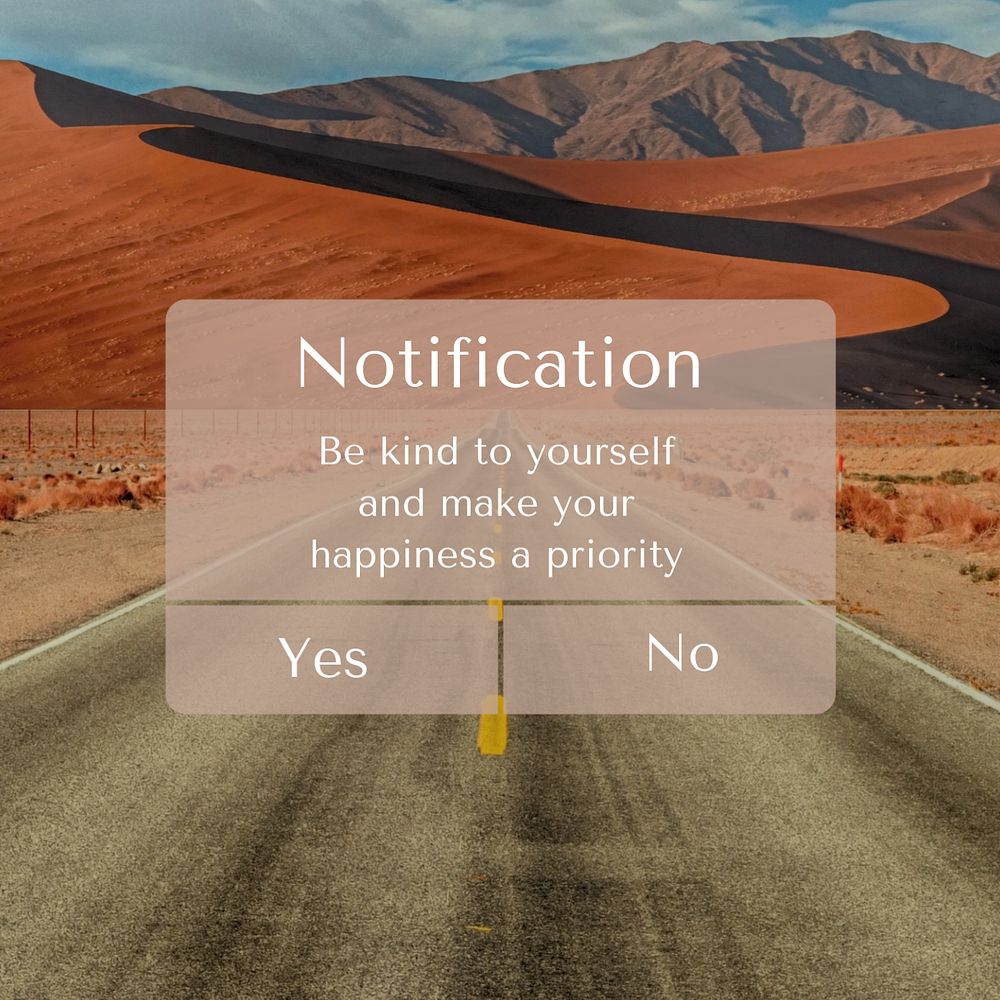 Self love notification Instagram post template, editable text