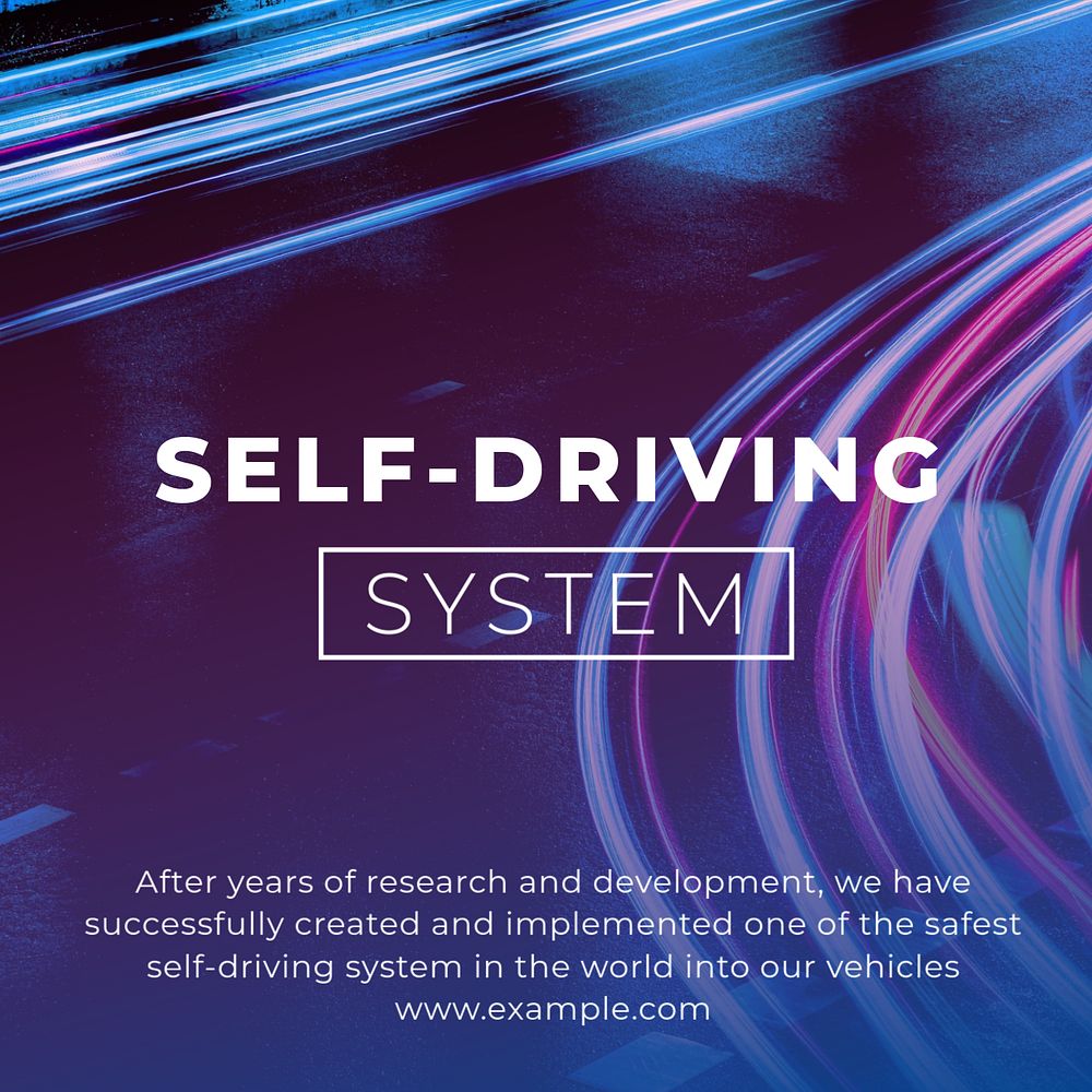 Self-driving system Instagram post template, editable text