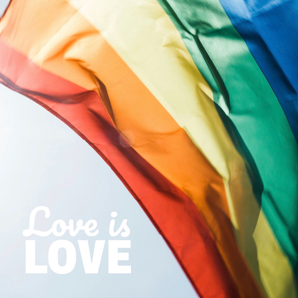 Love is love Instagram post template, editable text