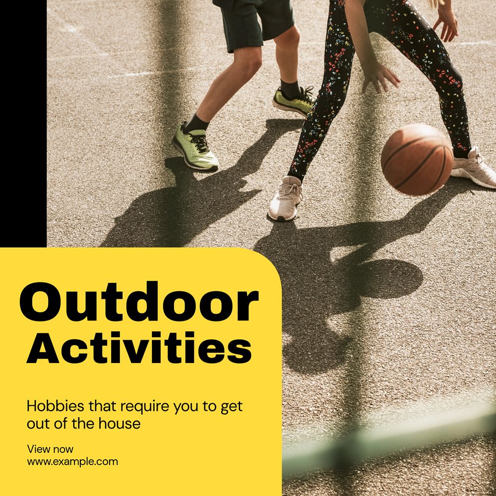 Outdoor activities Instagram post template, editable text