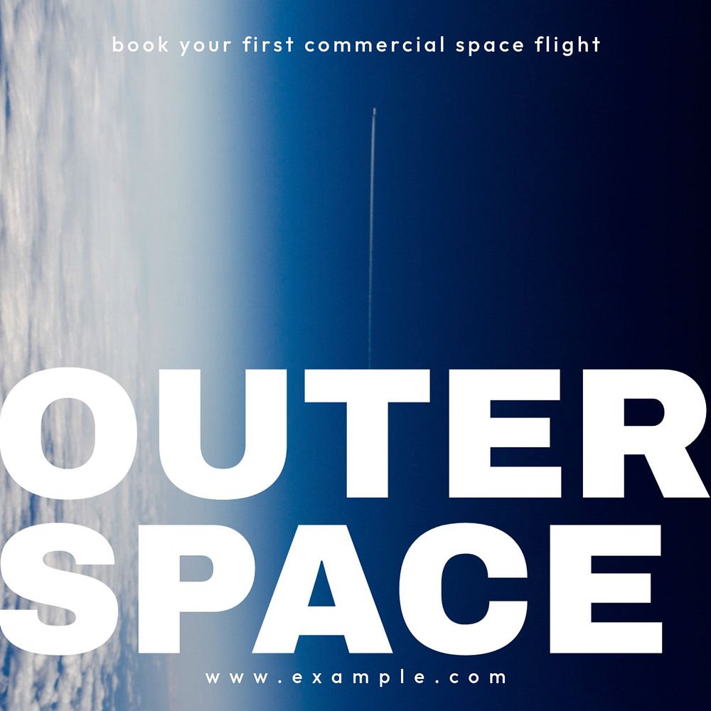 Outer space Instagram post template, editable text