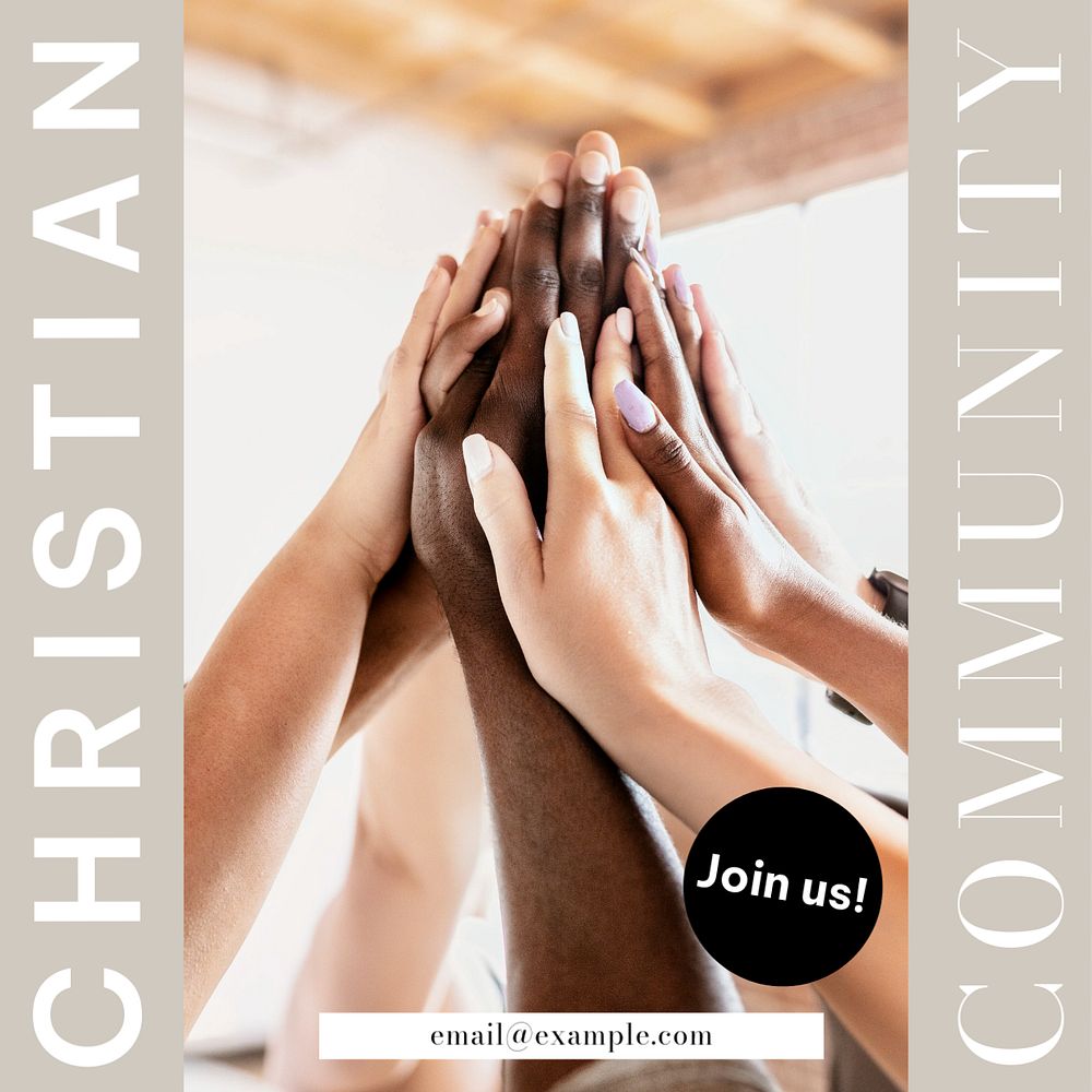 Christian community Facebook post template, editable design