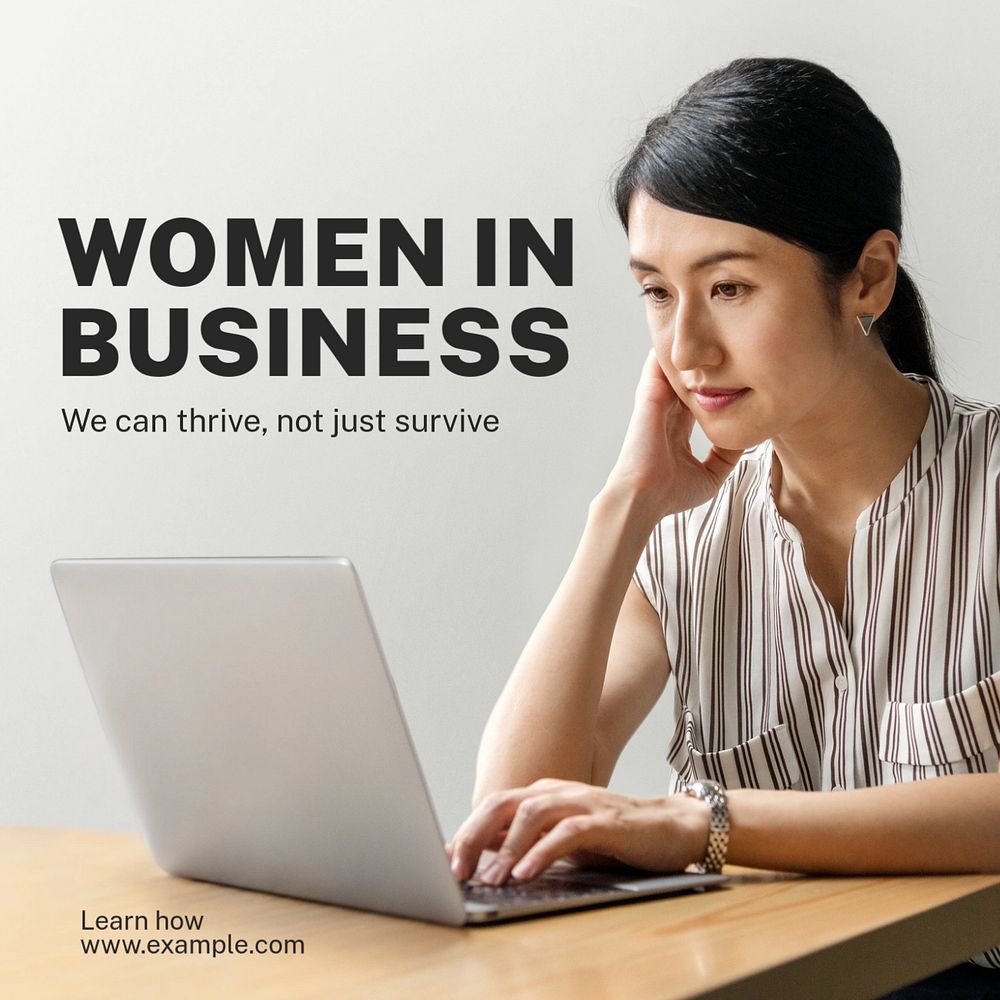 Women in business Instagram post template, editable text