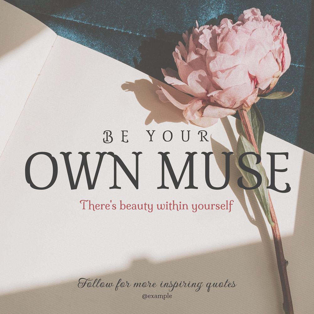 Be your own muse Instagram post template, editable text