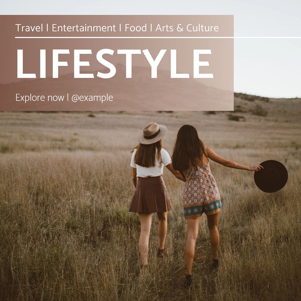 Lifestyle Instagram post template, editable text