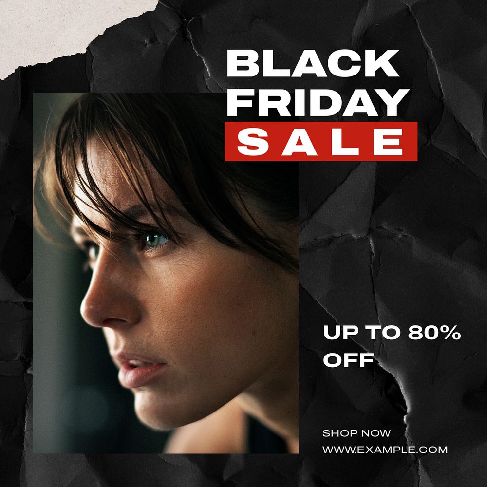 Black Friday offer Instagram post template, editable text