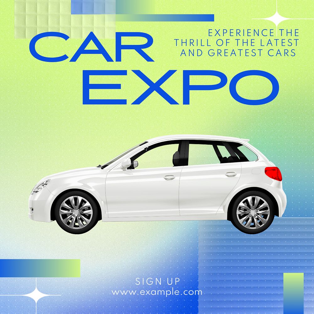 Car expo Instagram post template, editable text