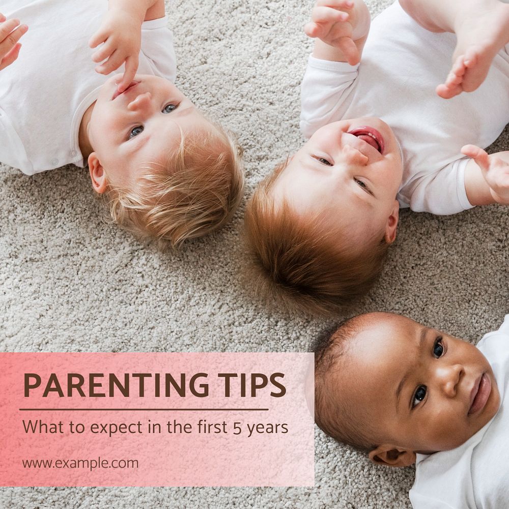 Parenting tips Instagram post template, editable text