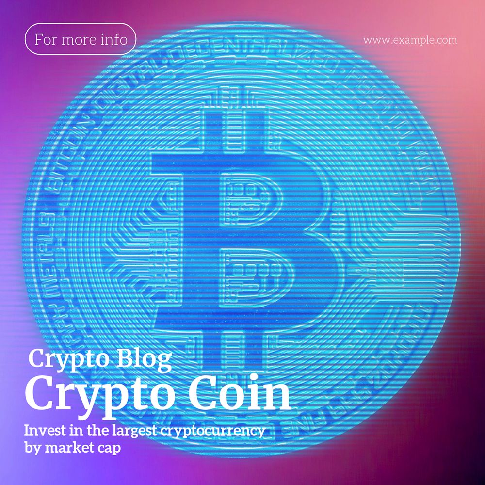 Crypto coin Instagram post template, editable text