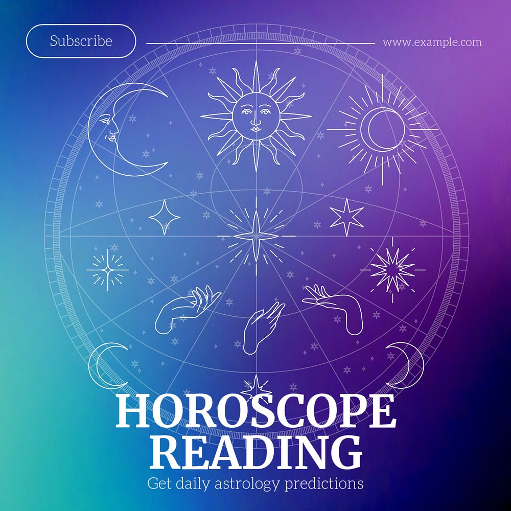 Horoscope Instagram post template, editable text