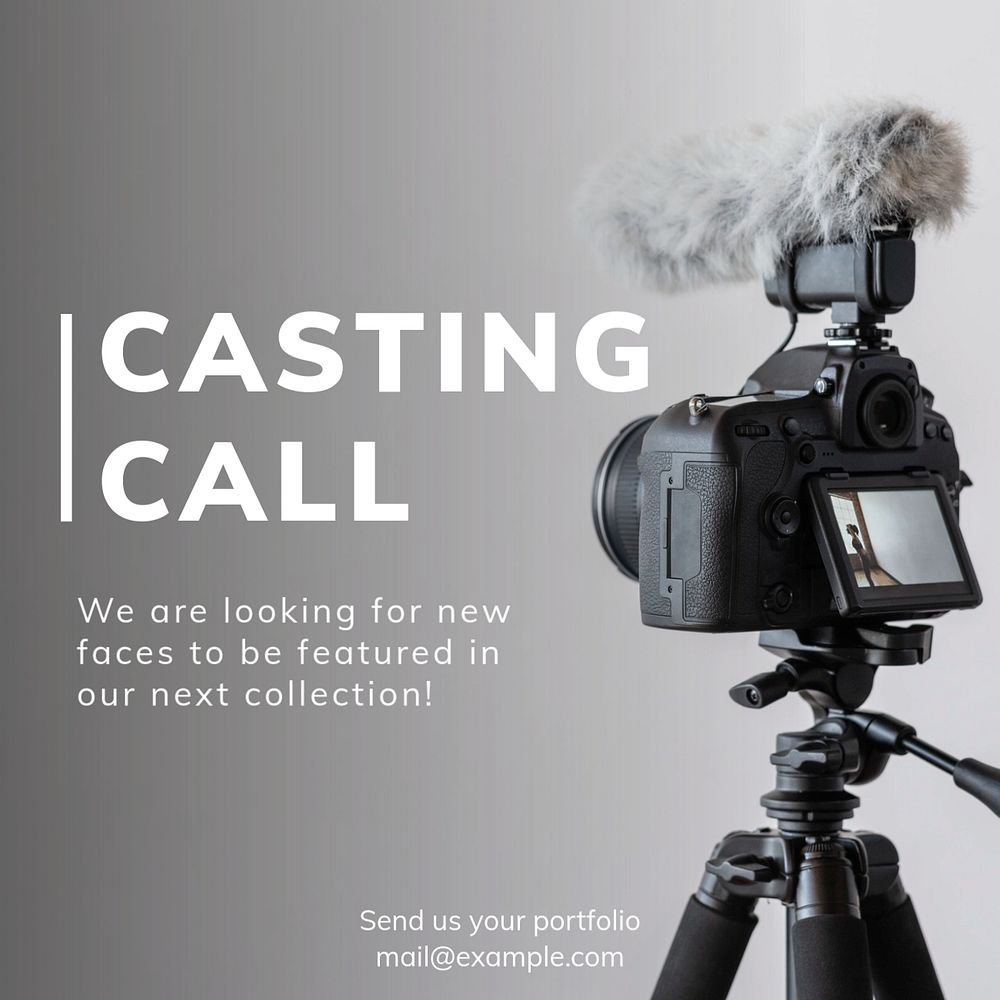 Casting call Instagram post template, editable text