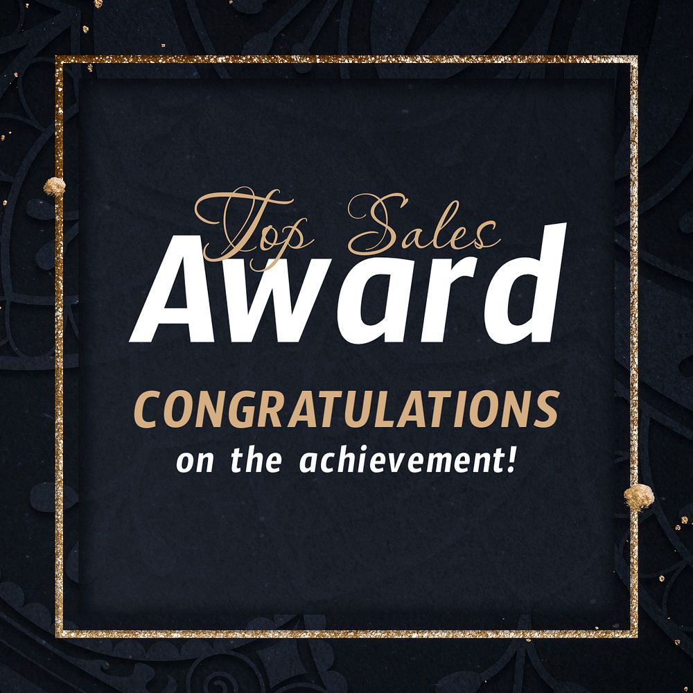 Top sales awards Instagram post template, editable text