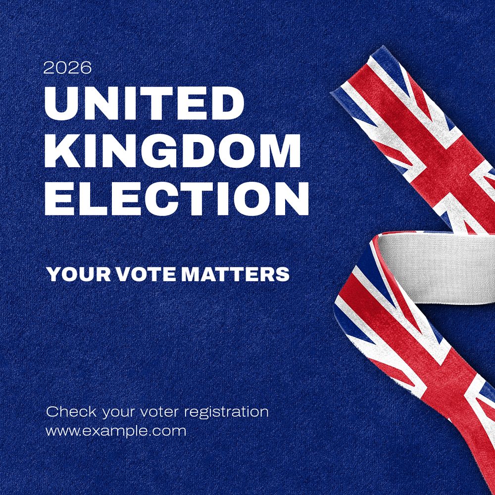 United kingdom election Instagram post template, editable text