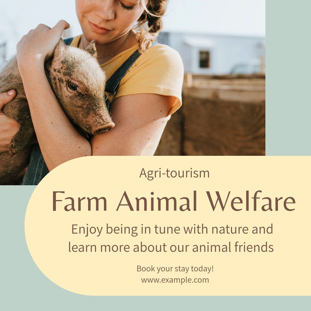 Farm stay Instagram post template, editable text