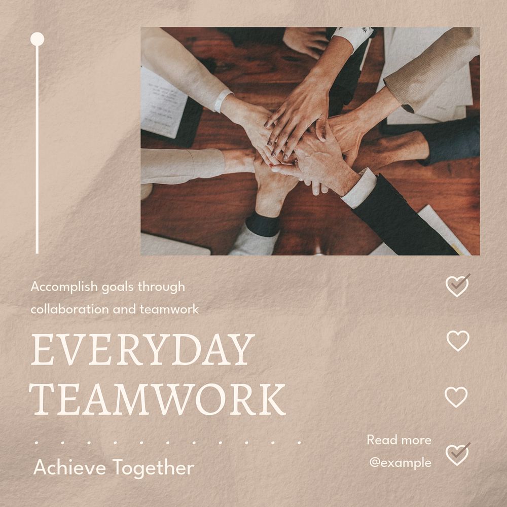 Teamwork Instagram post template, editable text