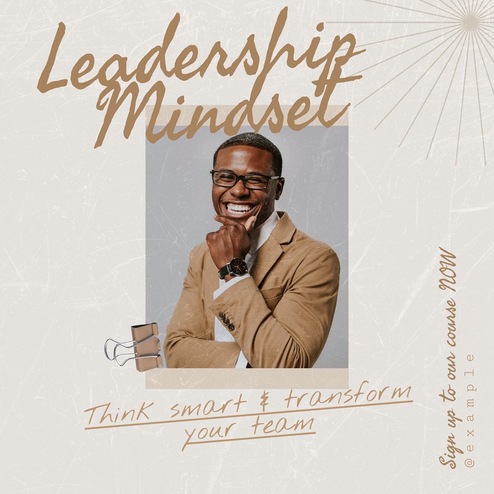 Leadership mindset Instagram post template, editable text