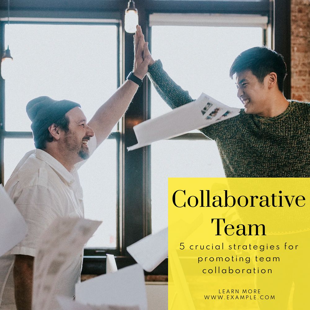 Team collaboration Instagram post template, editable text