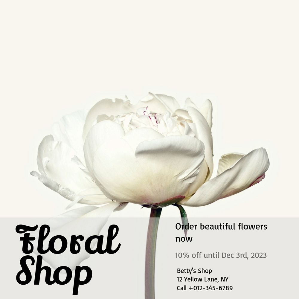 Florist Instagram post template, editable text