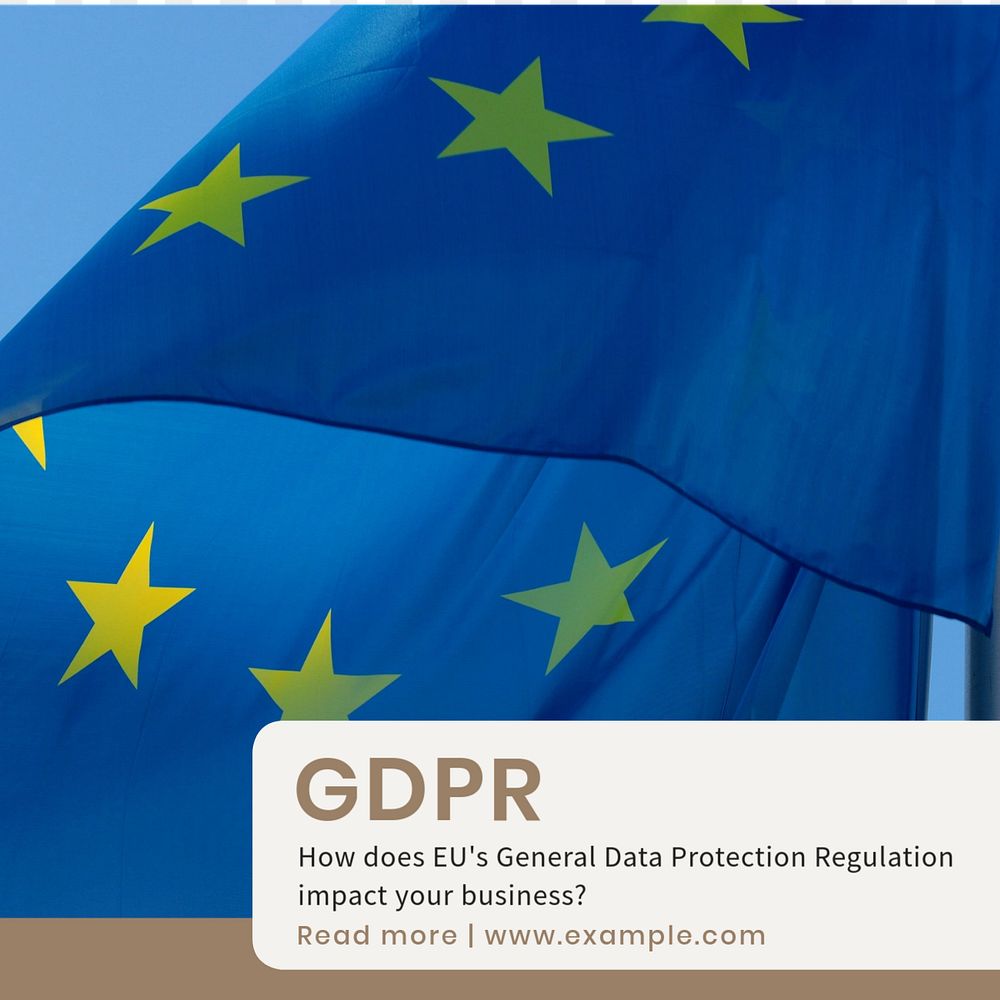 GDPR business impact Instagram post template, editable text