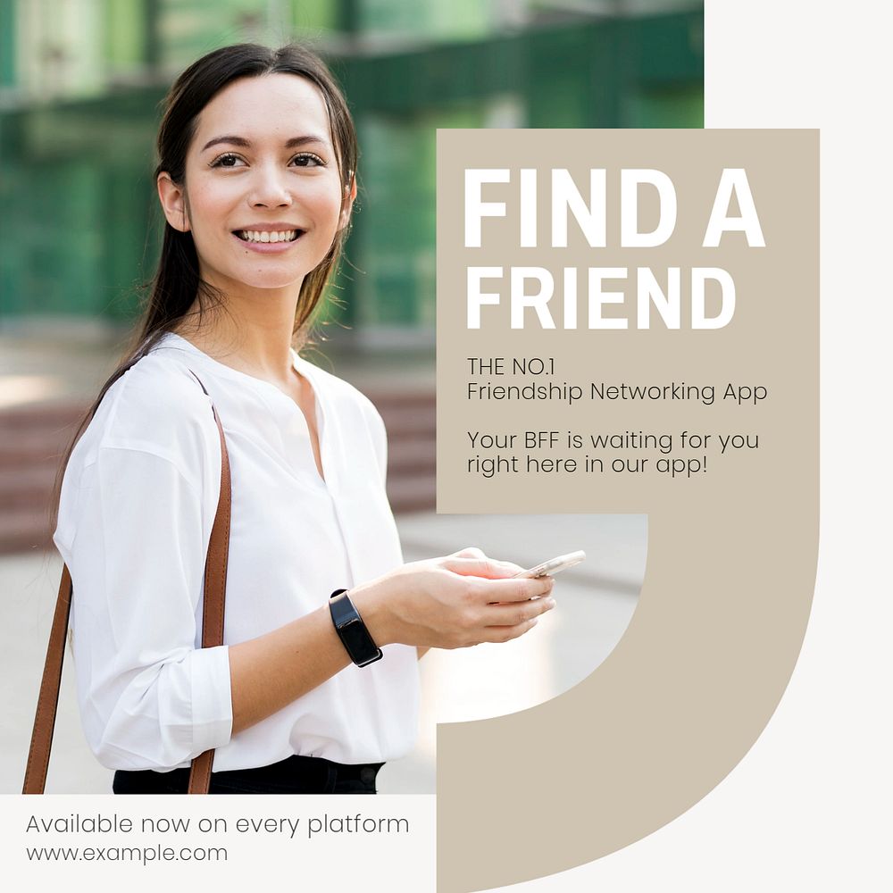 Find a friend Instagram post template, editable text