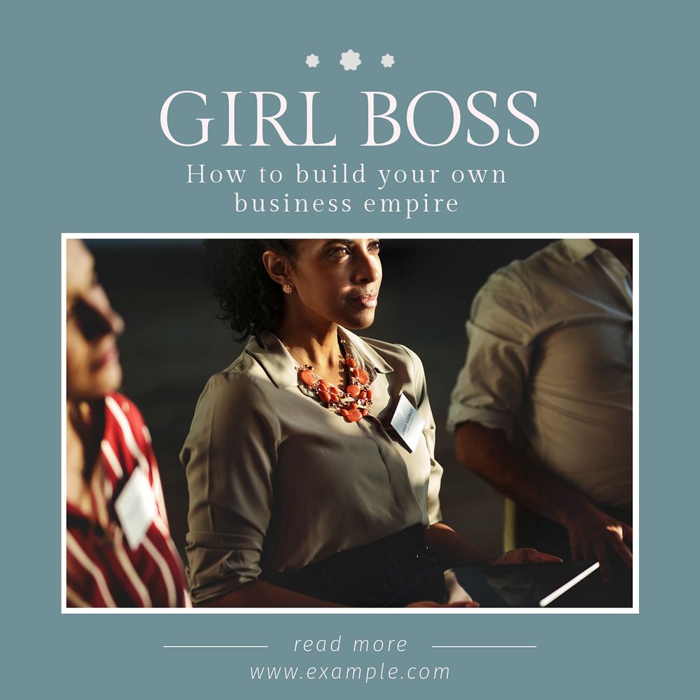 Girl boss Instagram post template, editable text